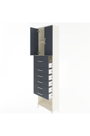 Arges Dolap 2 Raflı 6 Çekmeceli 2 Kapaklı 60x30x243 - S32M045V2A