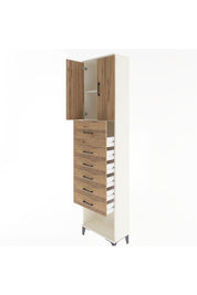 Arges Dolap 2 Raflı 6 Çekmeceli 2 Kapaklı 60x30x243 - S32M045V3A