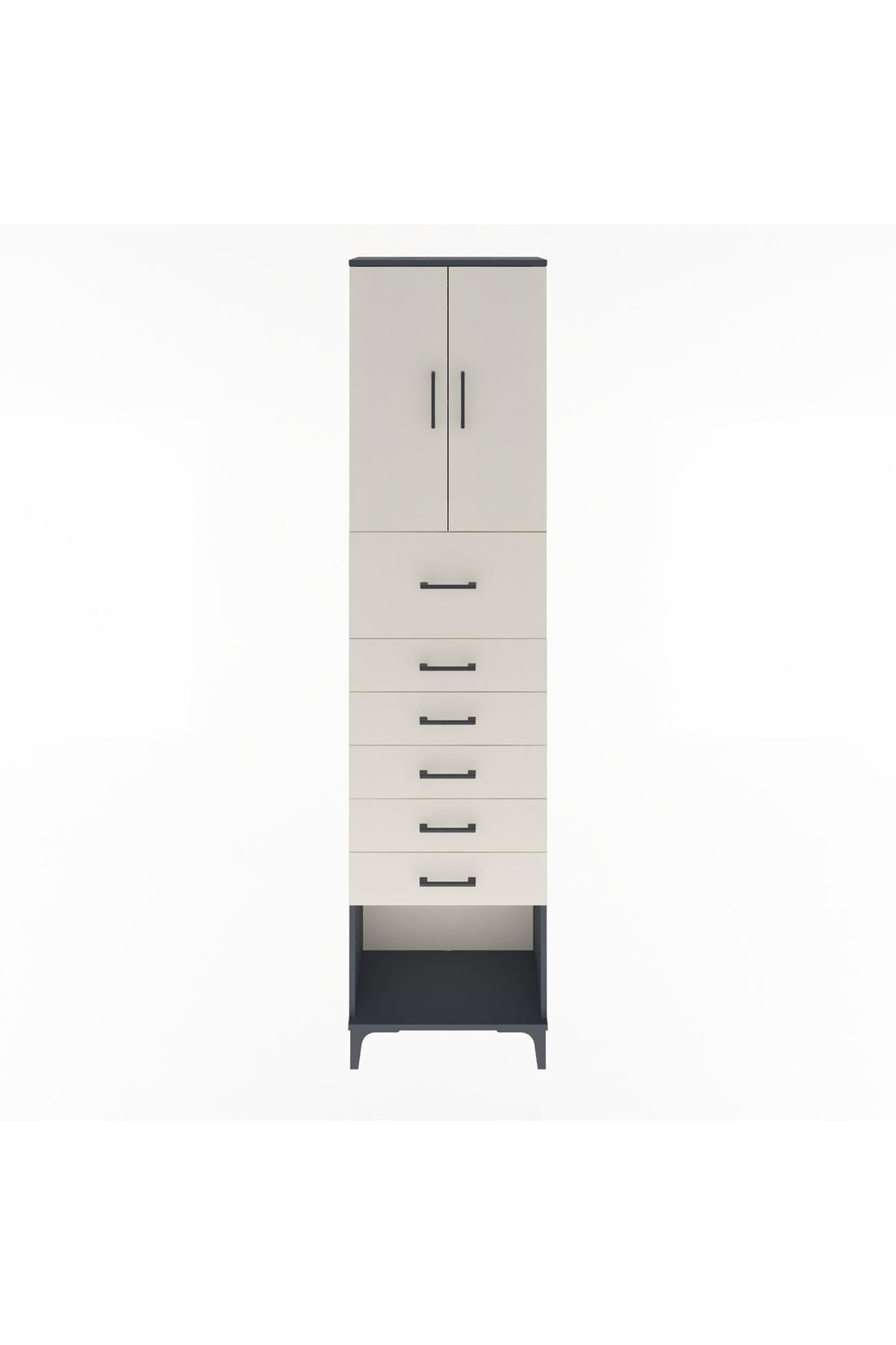 Arges Dolap 2 Raflı 6 Çekmeceli 2 Kapaklı 60x30x243 - S32M045V4A