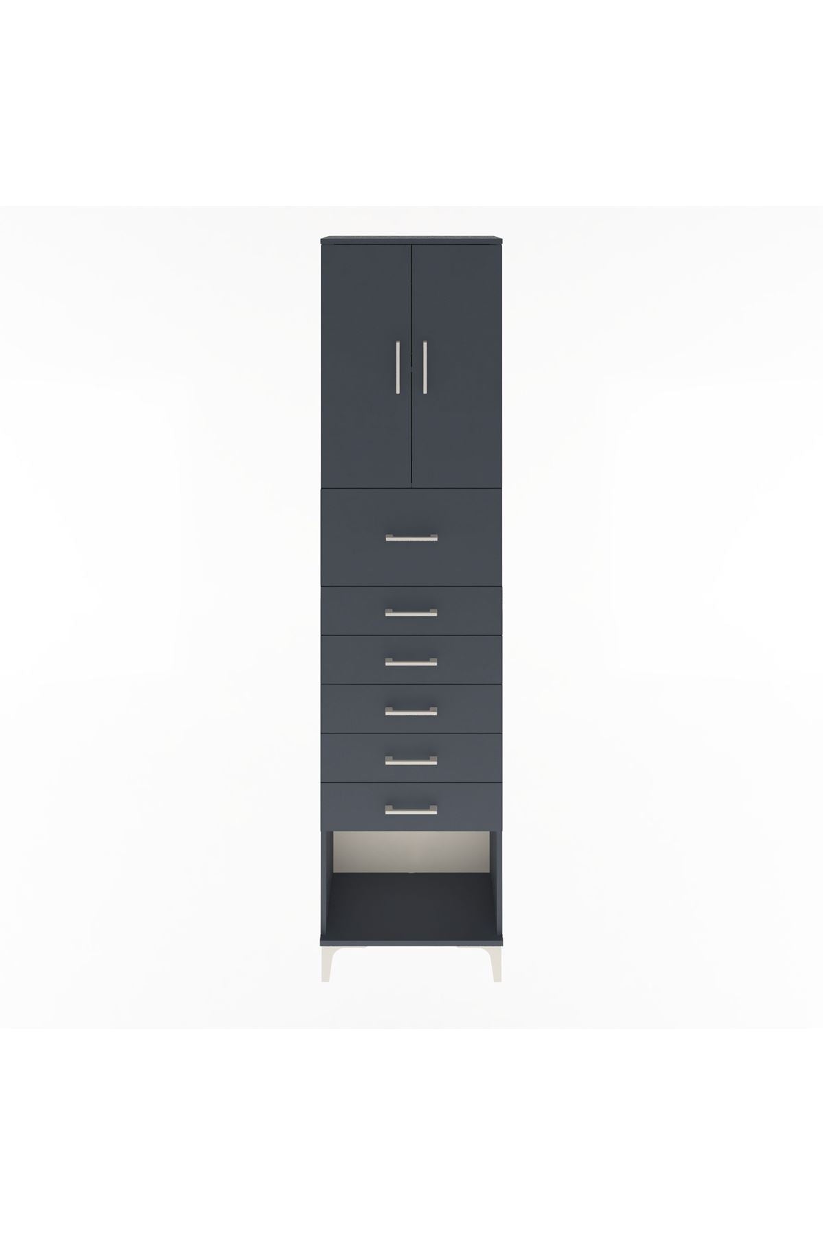 Arges Dolap 2 Raflı 6 Çekmeceli 2 Kapaklı 60x30x243 - S32M045V5A
