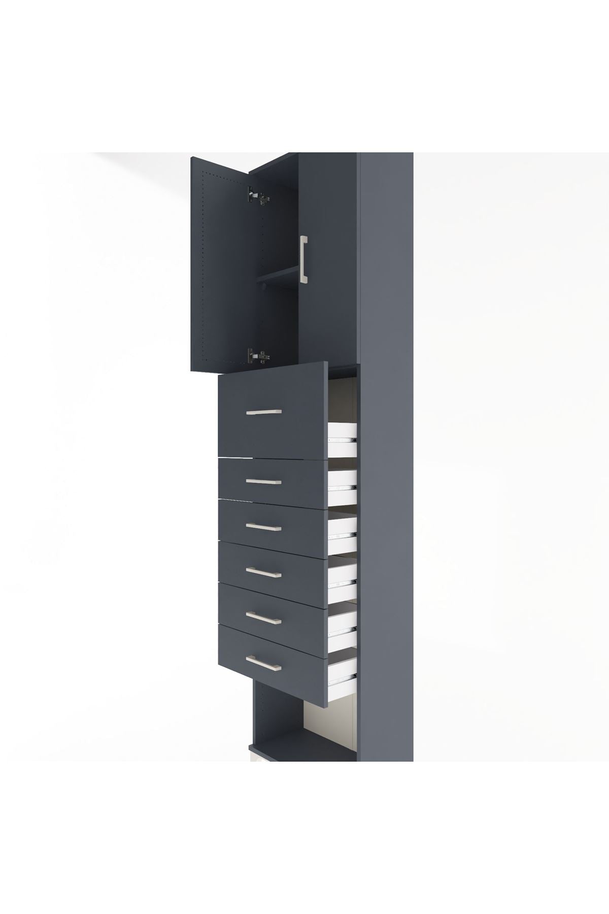 Arges Dolap 2 Raflı 6 Çekmeceli 2 Kapaklı 60x30x243 - S32M045V5A