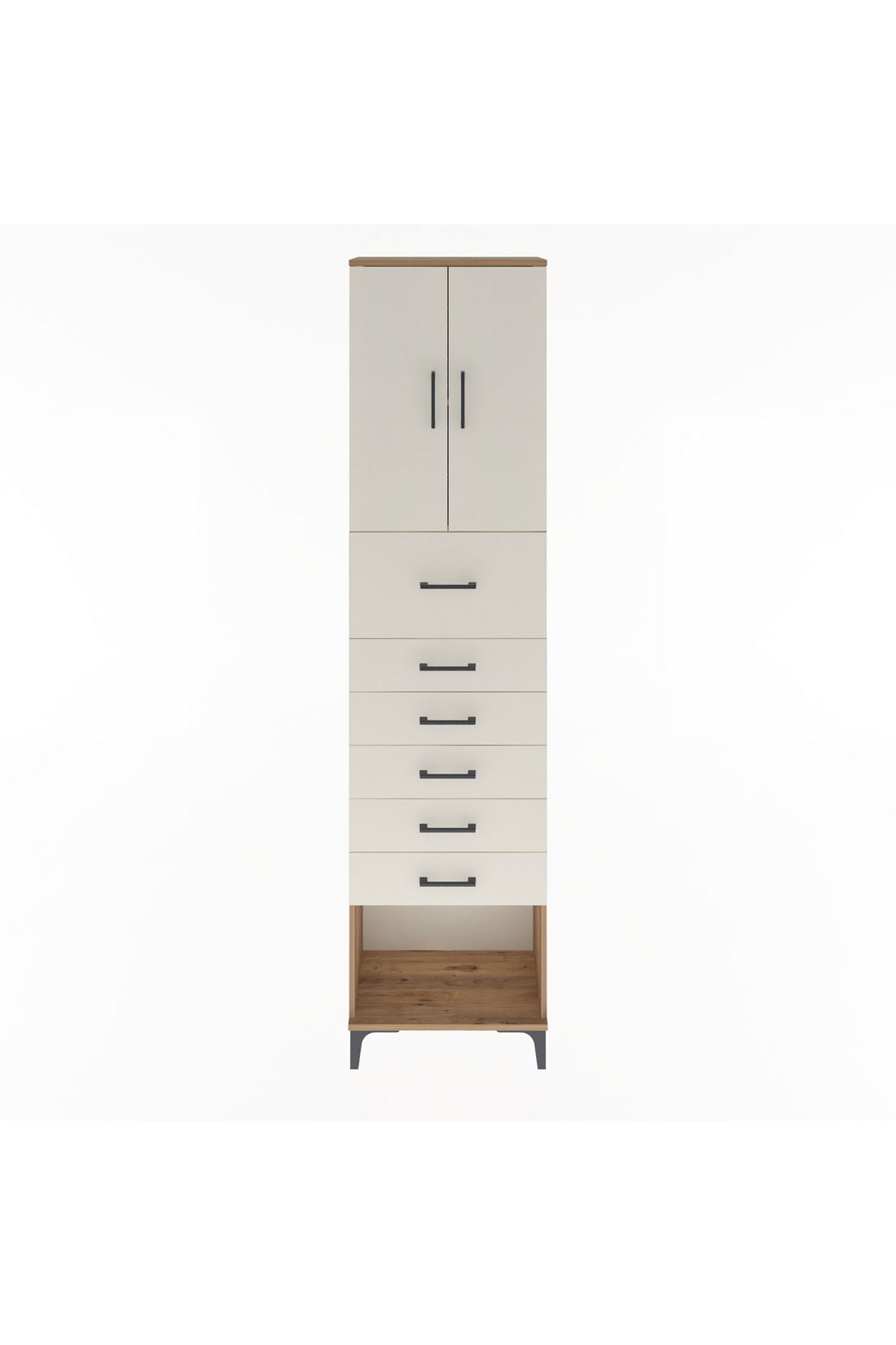 Arges Dolap 2 Raflı 6 Çekmeceli 2 Kapaklı 60x30x243 - S32M045V7A