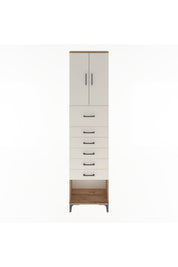 Arges Dolap 2 Raflı 6 Çekmeceli 2 Kapaklı 60x30x243 - S32M045V7A