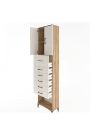 Arges Dolap 2 Raflı 6 Çekmeceli 2 Kapaklı 60x30x243 - S32M045V7A