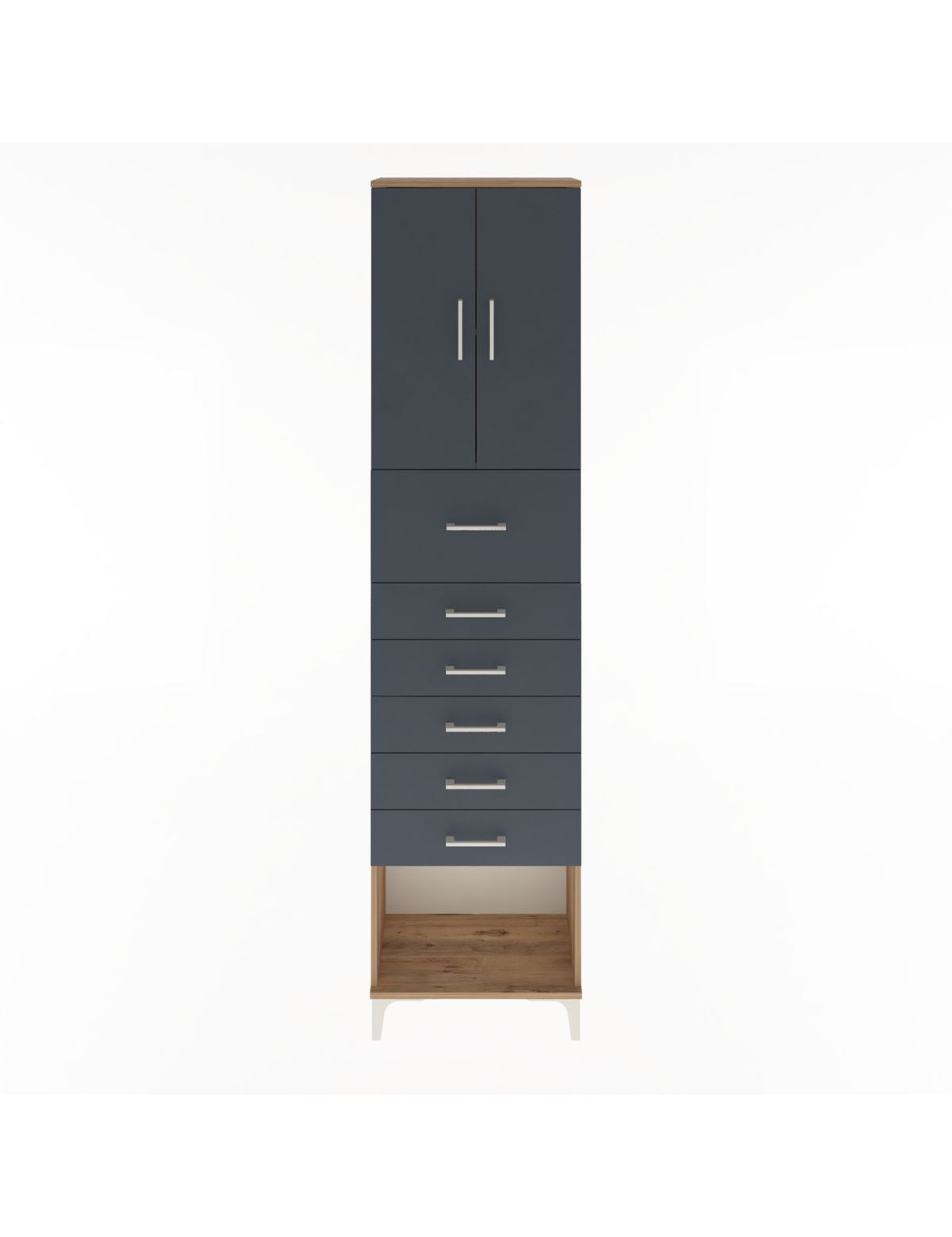 Arges Dolap 2 Raflı 6 Çekmeceli 2 Kapaklı 60x30x243 - S32M045V8A