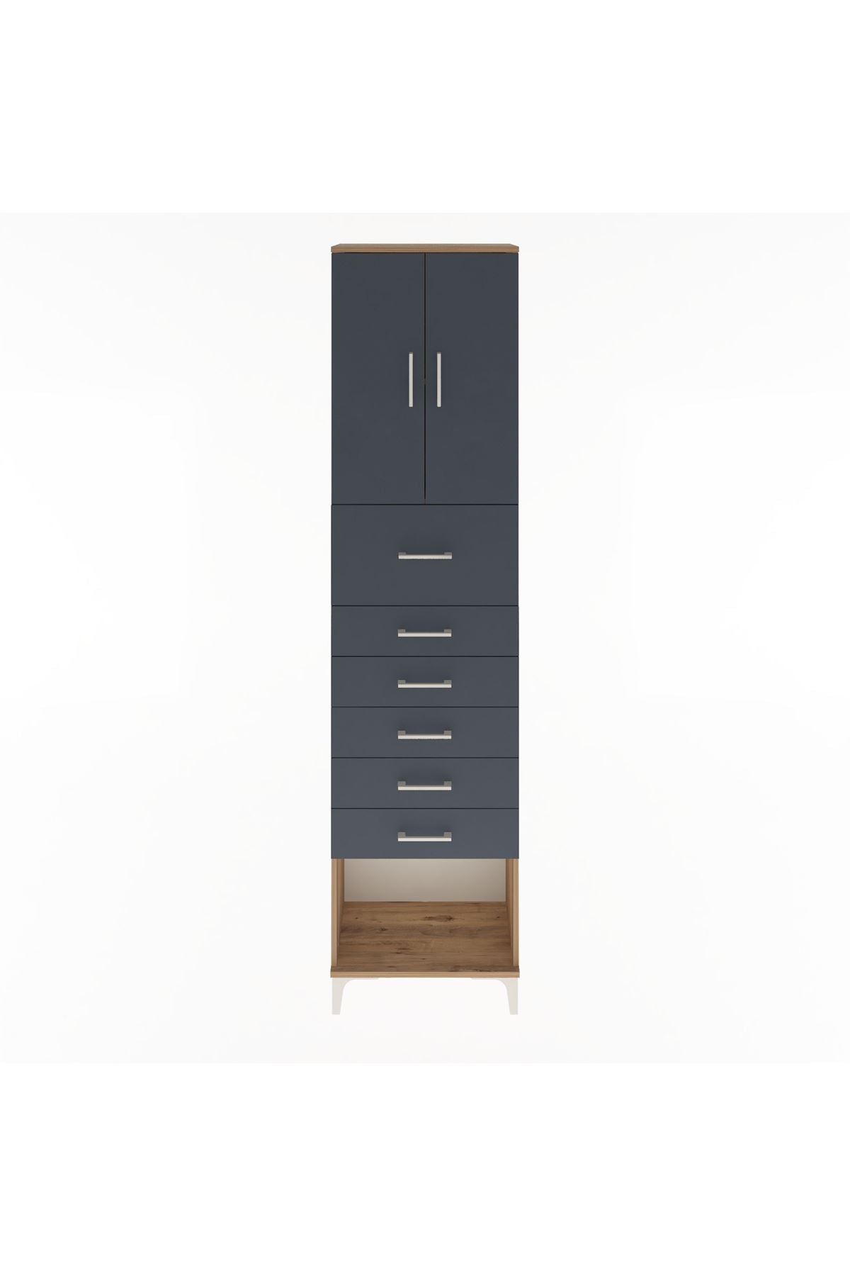 Arges Dolap 2 Raflı 6 Çekmeceli 2 Kapaklı 60x30x243 - S32M045V8A