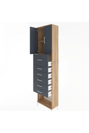 Arges Dolap 2 Raflı 6 Çekmeceli 2 Kapaklı 60x30x243 - S32M045V8A