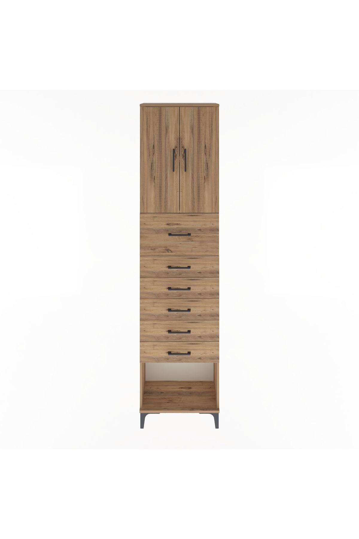 Arges Dolap 2 Raflı 6 Çekmeceli 2 Kapaklı 60x30x243 - S32M045V9A