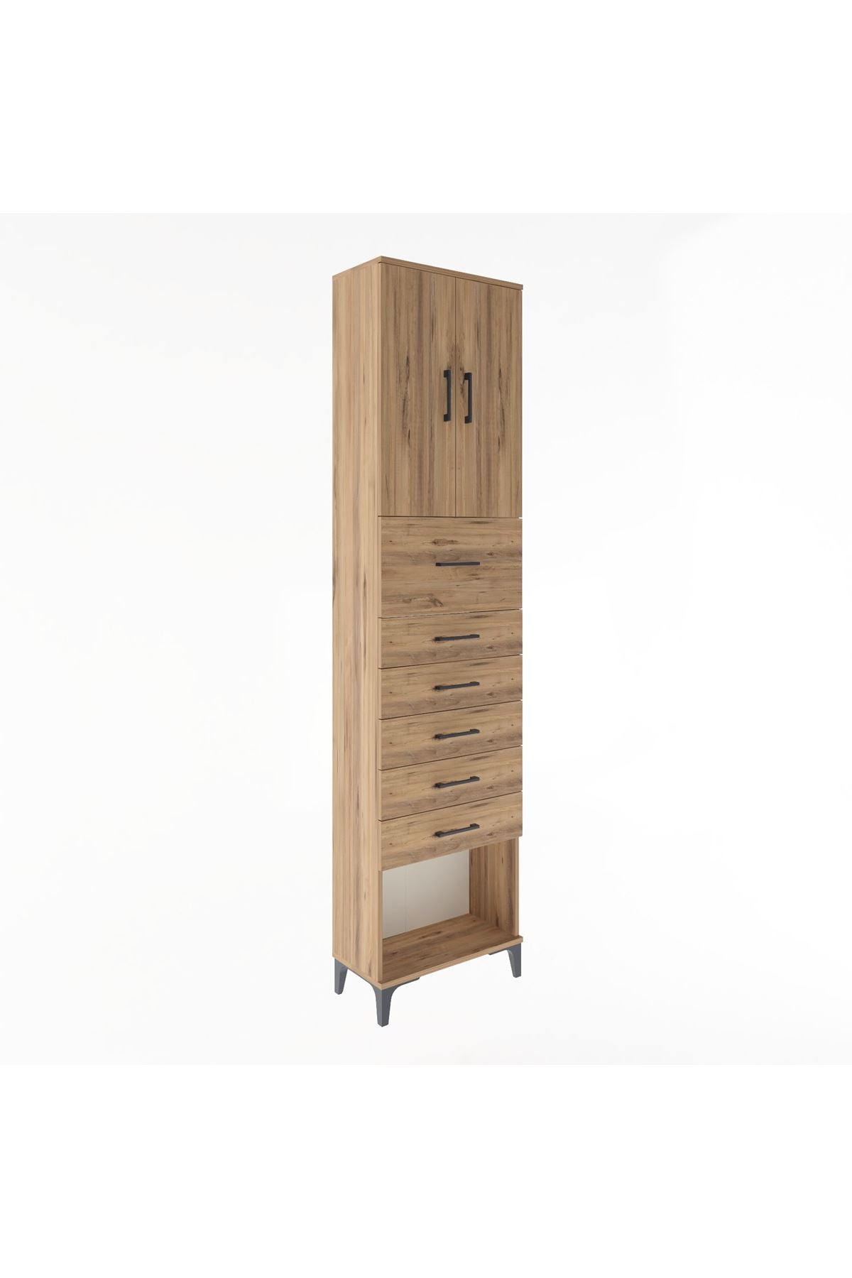 Arges Dolap 2 Raflı 6 Çekmeceli 2 Kapaklı 60x30x243 - S32M045V9A