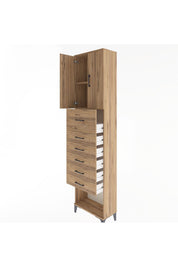 Arges Dolap 2 Raflı 6 Çekmeceli 2 Kapaklı 60x30x243 - S32M045V9A