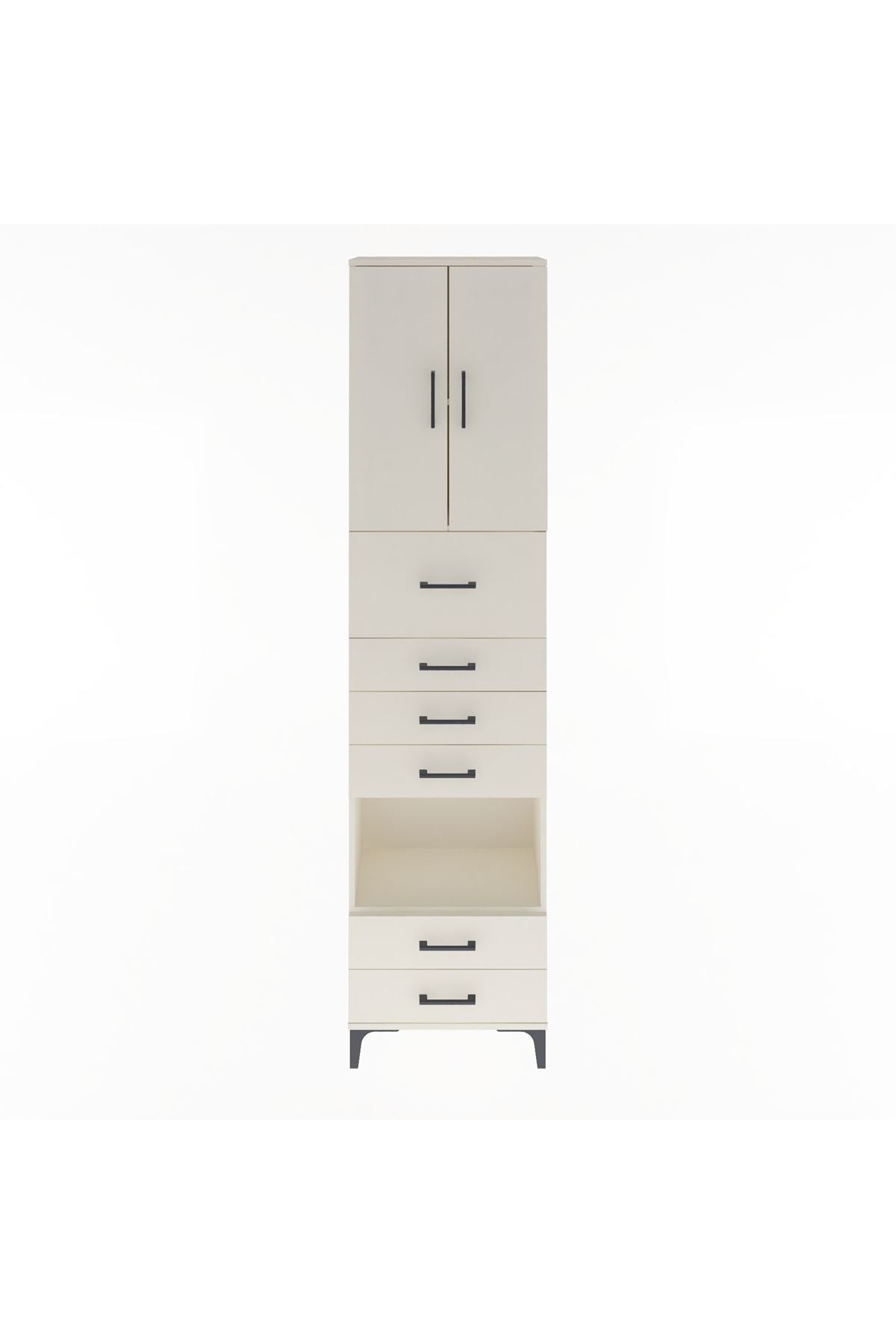 Arges Dolap 3 Raflı 6 Çekmeceli 2 Kapaklı 60x30x243 - S32M046V1A
