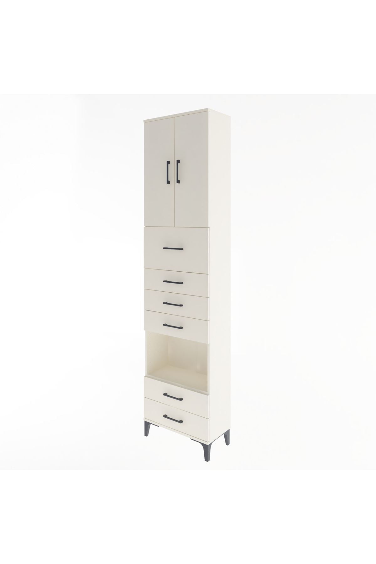 Arges Dolap 3 Raflı 6 Çekmeceli 2 Kapaklı 60x30x243 - S32M046V1A