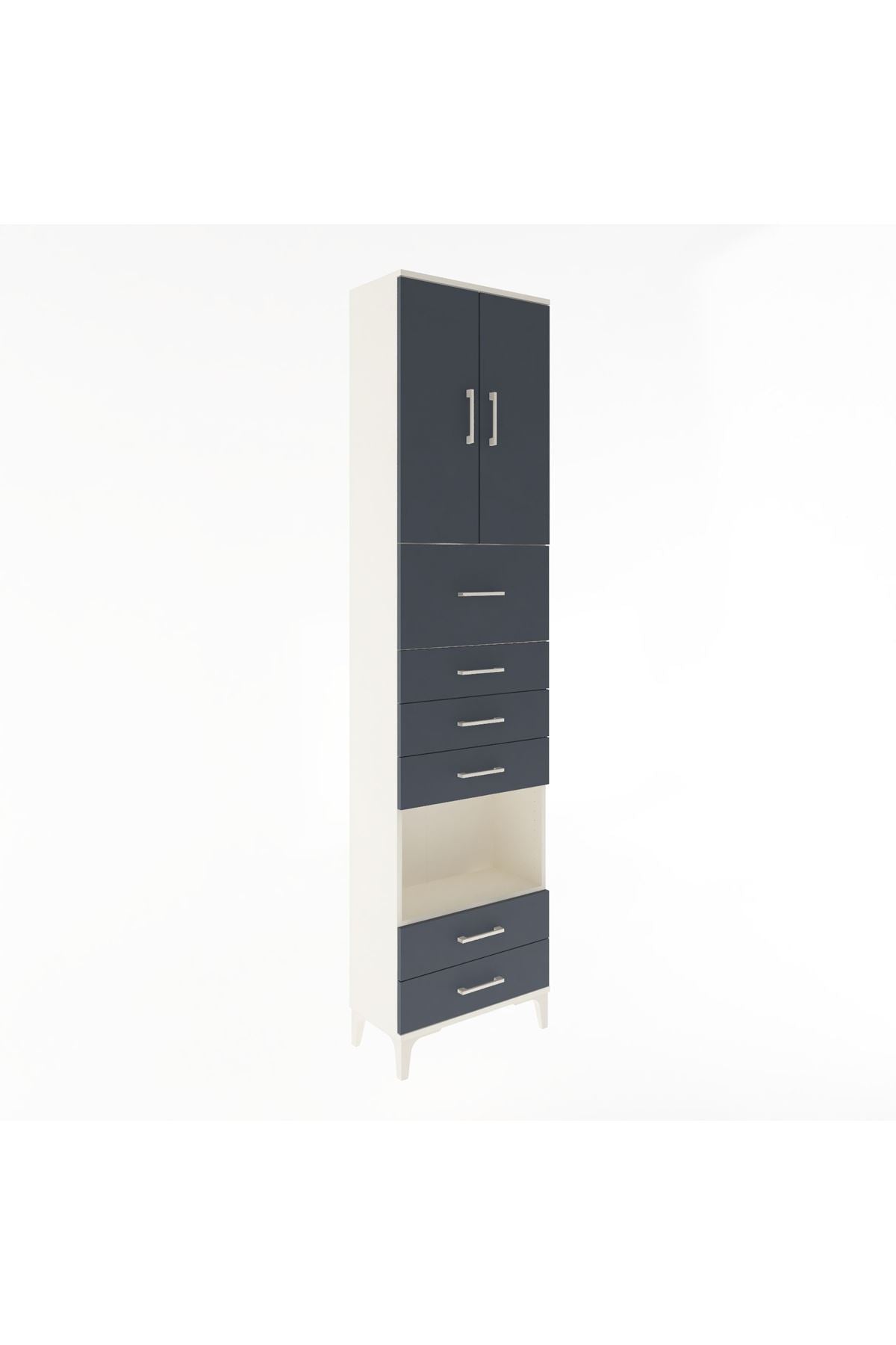 Arges Dolap 3 Raflı 6 Çekmeceli 2 Kapaklı 60x30x243 - S32M046V2A