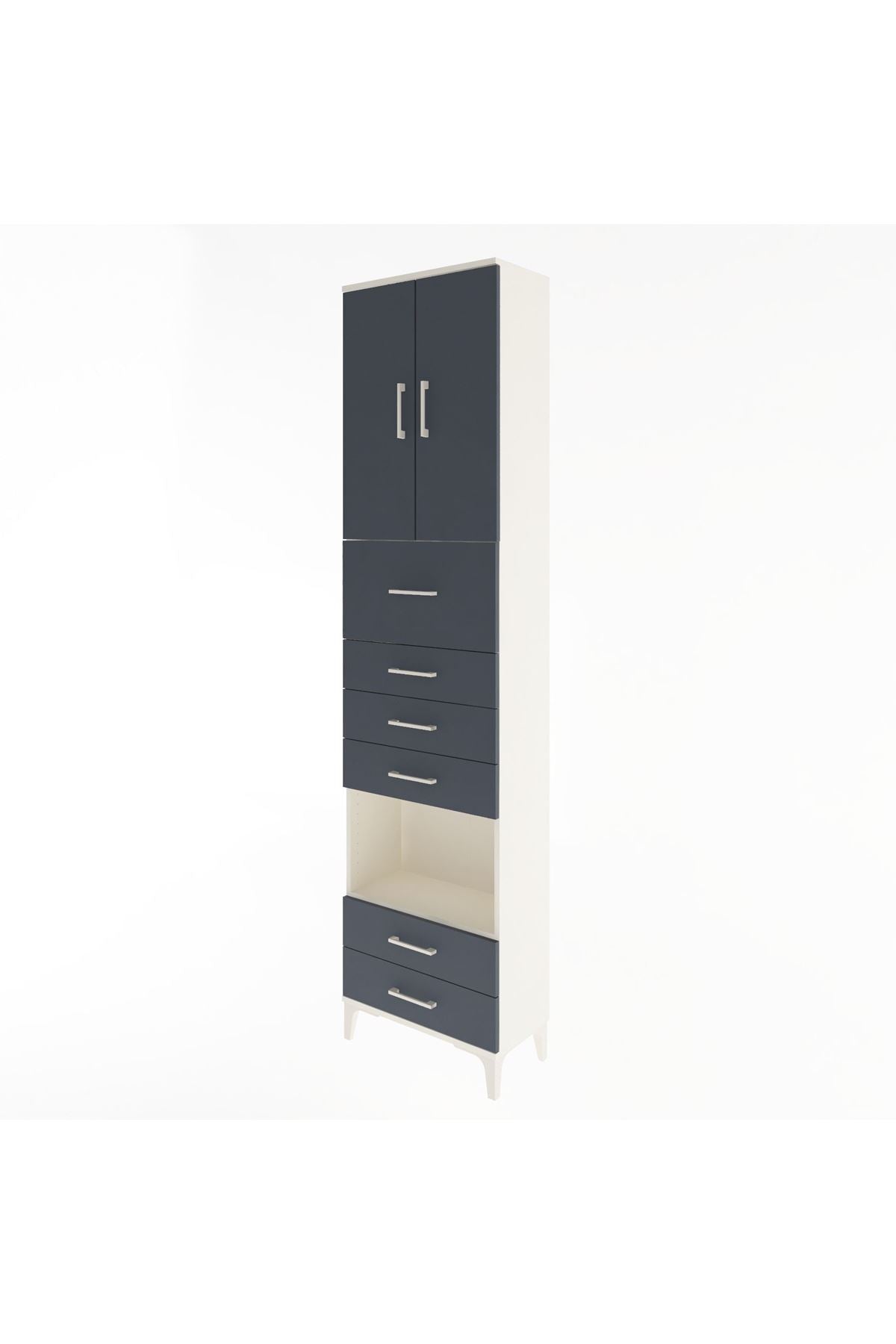 Arges Dolap 3 Raflı 6 Çekmeceli 2 Kapaklı 60x30x243 - S32M046V2A