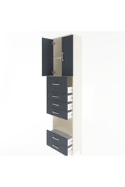 Arges Dolap 3 Raflı 6 Çekmeceli 2 Kapaklı 60x30x243 - S32M046V2A