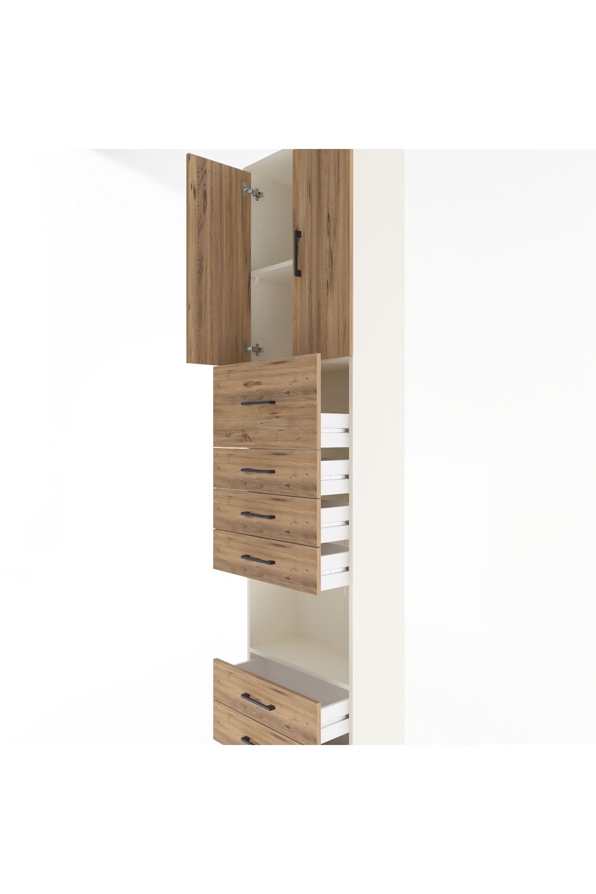 Arges Dolap 3 Raflı 6 Çekmeceli 2 Kapaklı 60x30x243 - S32M046V3A