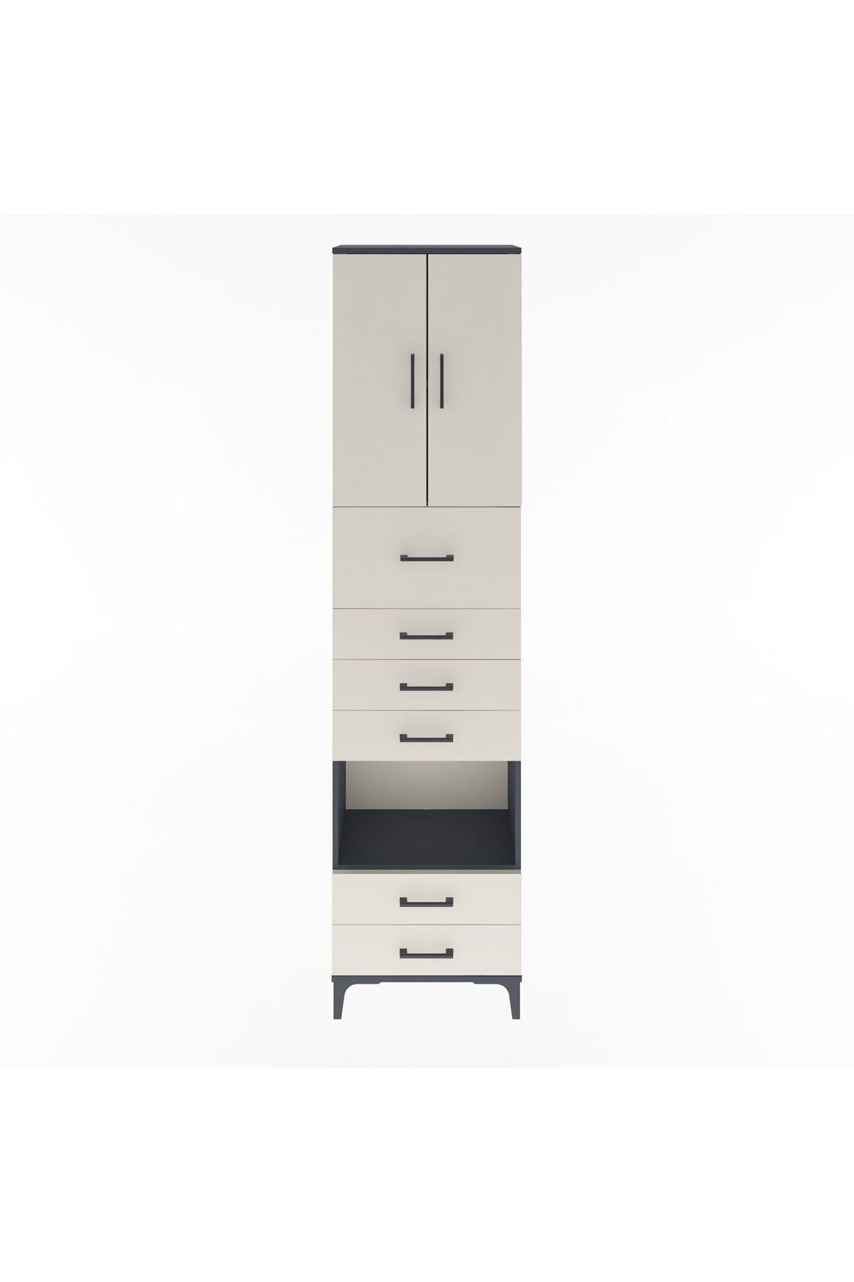 Arges Dolap 3 Raflı 6 Çekmeceli 2 Kapaklı 60x30x243 - S32M046V4A