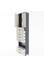 Arges Dolap 3 Raflı 6 Çekmeceli 2 Kapaklı 60x30x243 - S32M046V4A