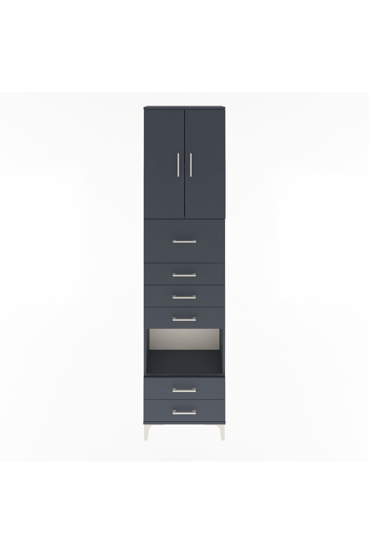 Arges Dolap 3 Raflı 6 Çekmeceli 2 Kapaklı 60x30x243 - S32M046V5A