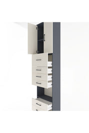 Arges Dolap 3 Raflı 6 Çekmeceli 2 Kapaklı 60x30x243 - S32M046V4A