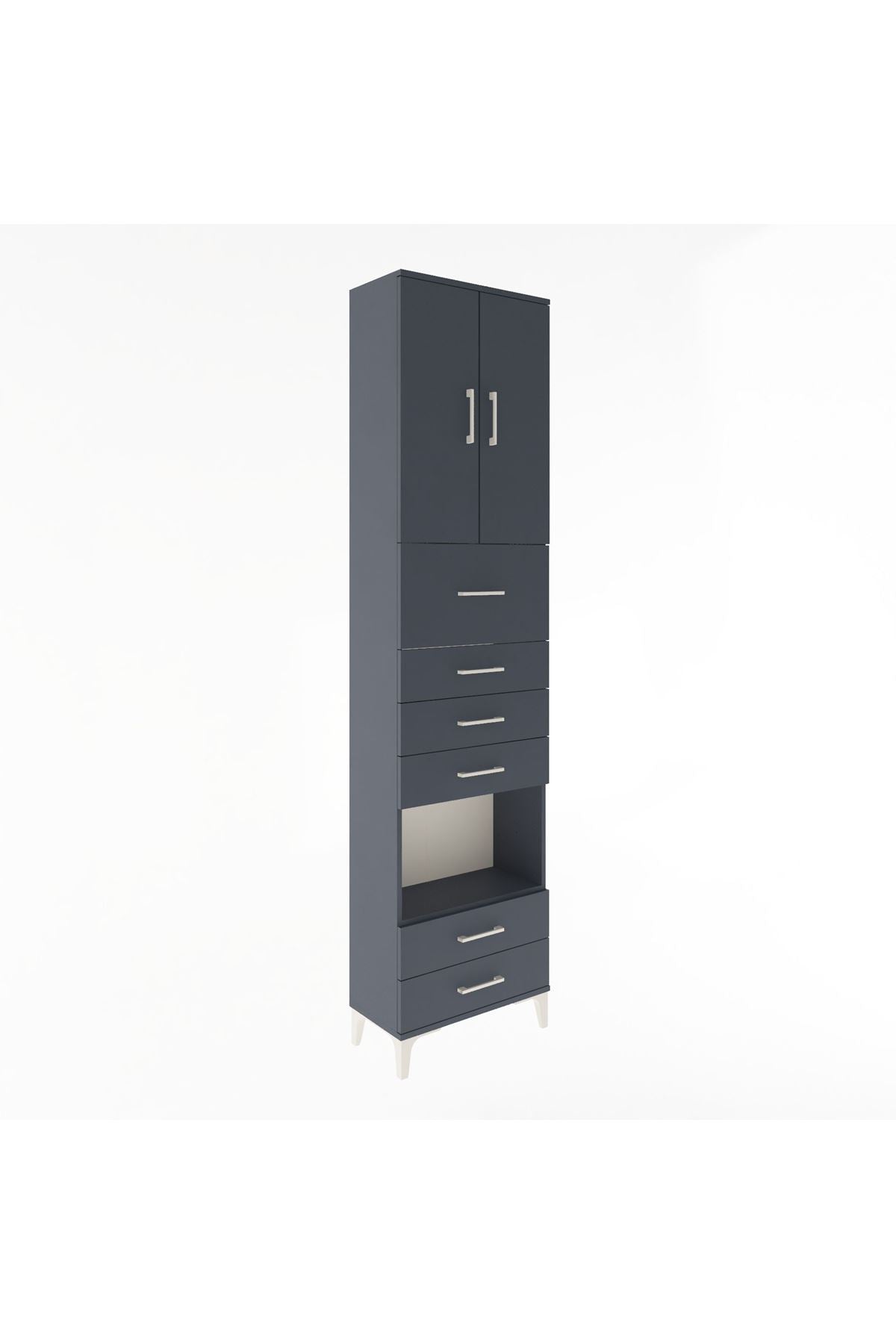 Arges Dolap 3 Raflı 6 Çekmeceli 2 Kapaklı 60x30x243 - S32M046V5A