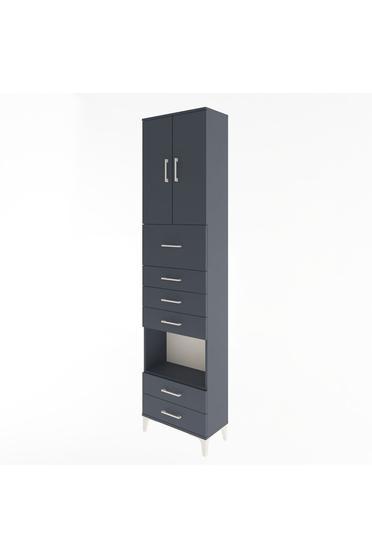 Arges Dolap 3 Raflı 6 Çekmeceli 2 Kapaklı 60x30x243 - S32M046V5A