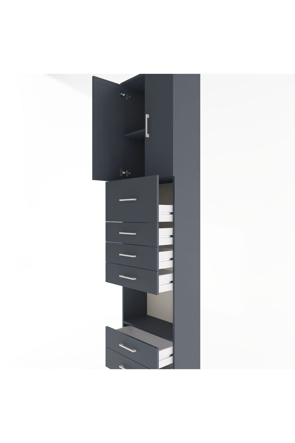 Arges Dolap 3 Raflı 6 Çekmeceli 2 Kapaklı 60x30x243 - S32M046V5A