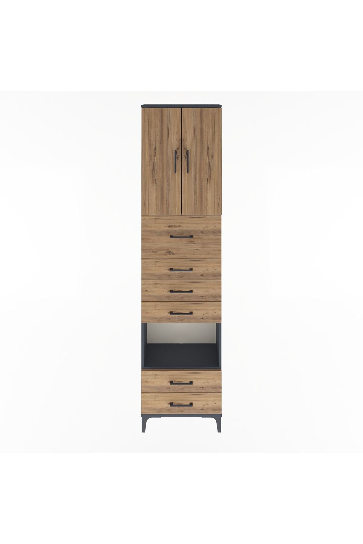 Arges Dolap 3 Raflı 6 Çekmeceli 2 Kapaklı 60x30x243 - S32M046V6A