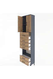 Arges Dolap 3 Raflı 6 Çekmeceli 2 Kapaklı 60x30x243 - S32M046V6A
