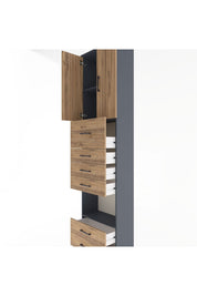 Arges Dolap 3 Raflı 6 Çekmeceli 2 Kapaklı 60x30x243 - S32M046V6A