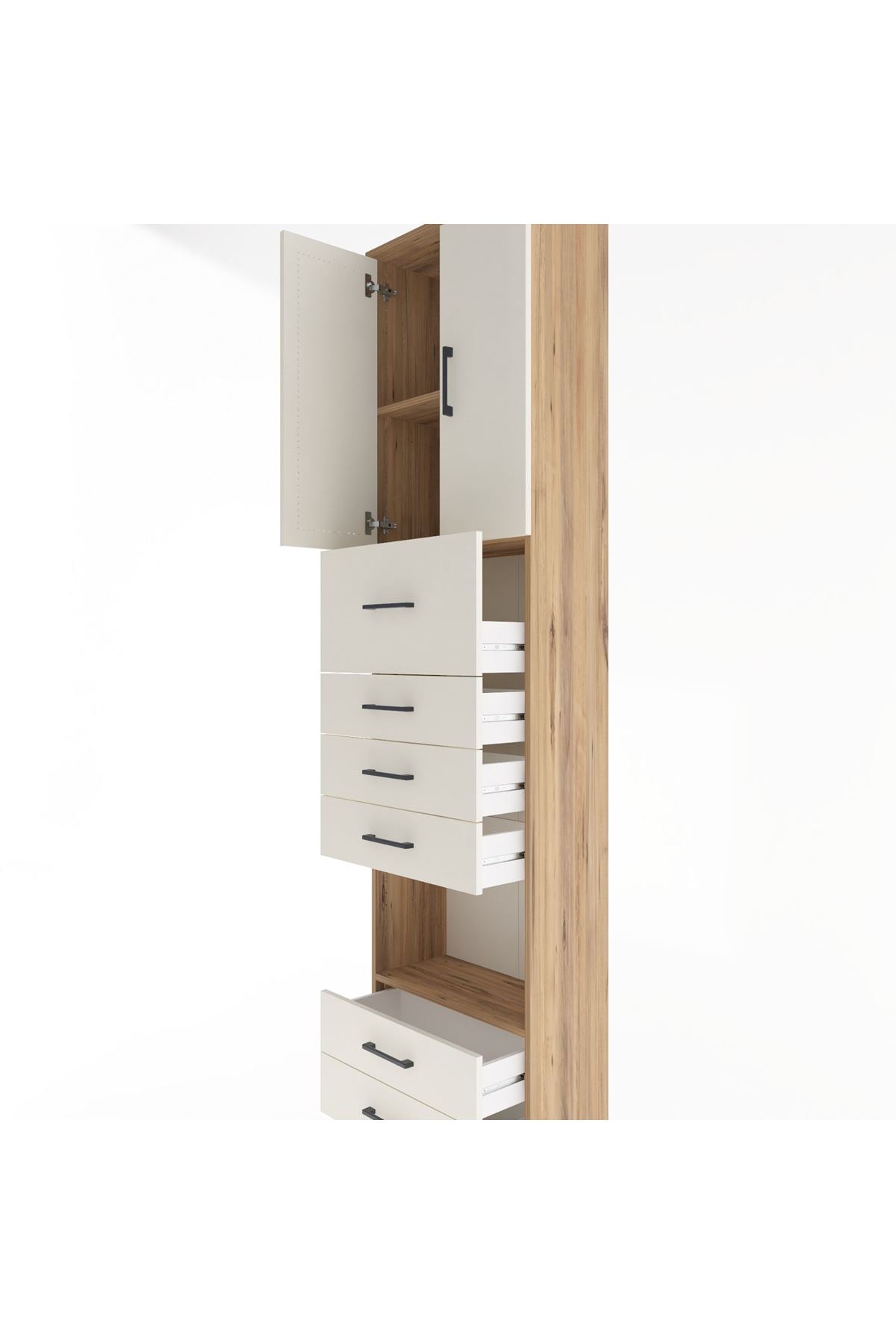 Arges Dolap 3 Raflı 6 Çekmeceli 2 Kapaklı 60x30x243 - S32M046V7A