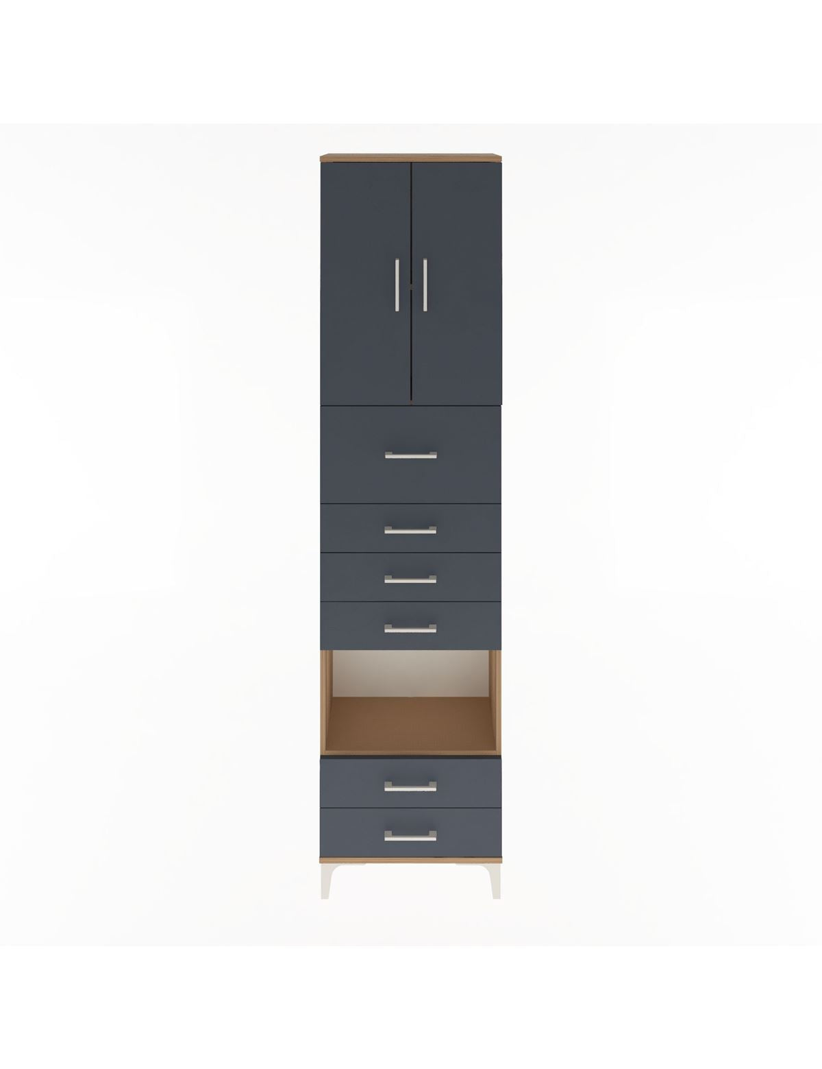 Arges Dolap 3 Raflı 6 Çekmeceli 2 Kapaklı 60x30x243 - S32M046V8A
