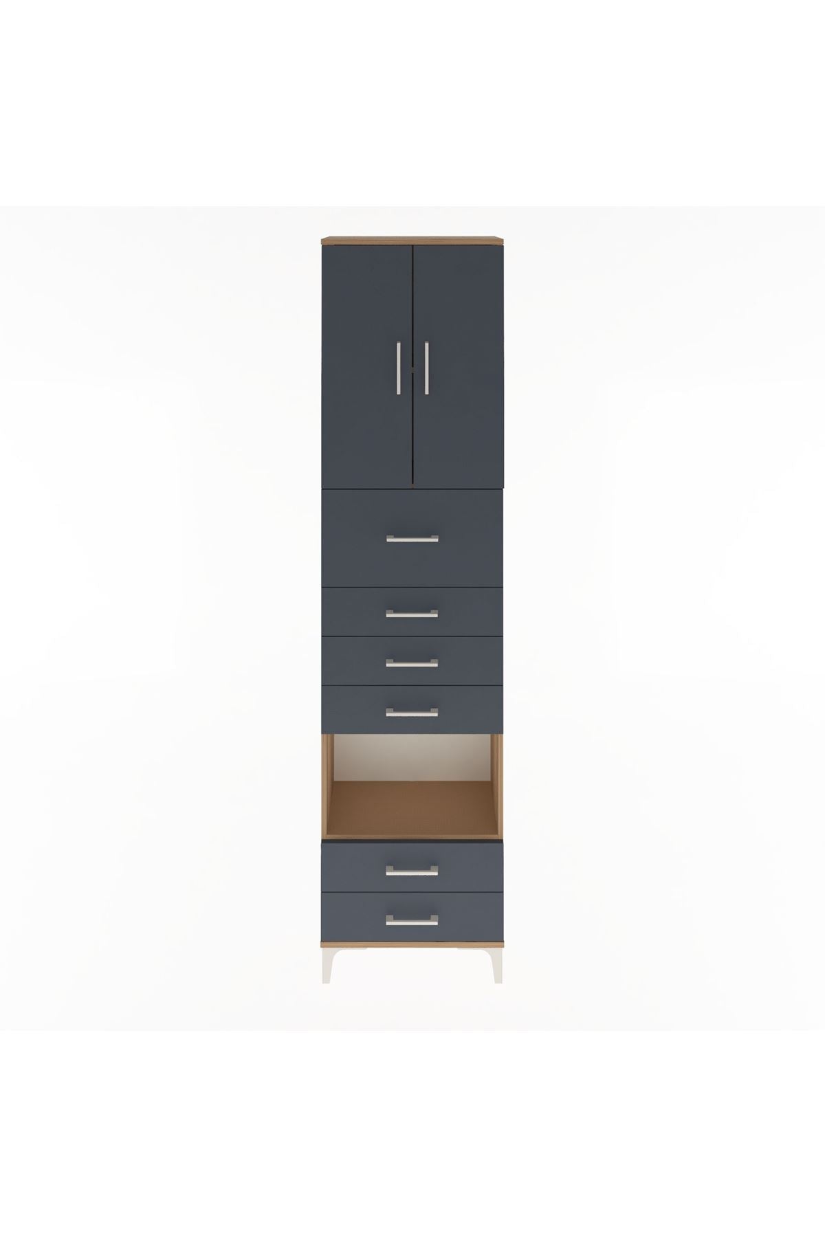 Arges Dolap 3 Raflı 6 Çekmeceli 2 Kapaklı 60x30x243 - S32M046V8A