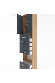 Arges Dolap 3 Raflı 6 Çekmeceli 2 Kapaklı 60x30x243 - S32M046V8A
