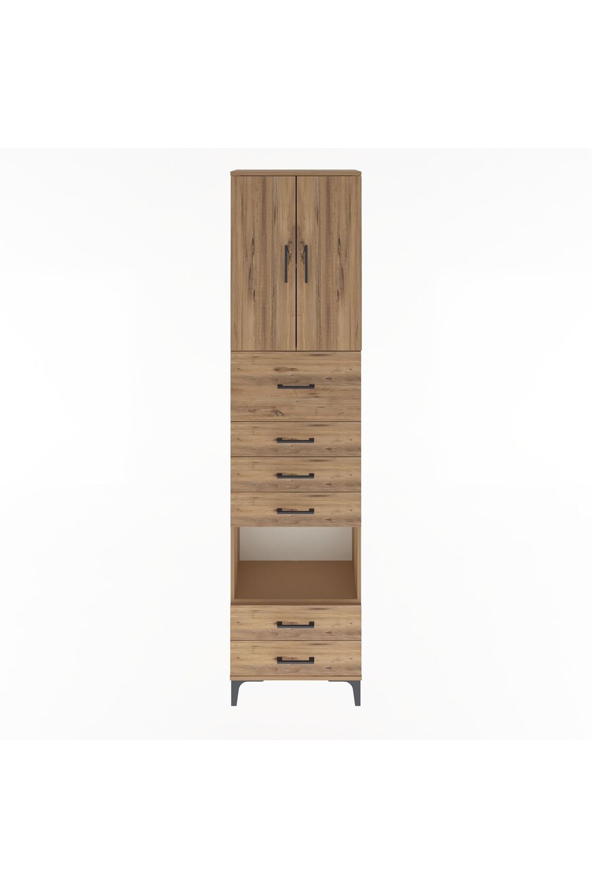 Arges Dolap 3 Raflı 6 Çekmeceli 2 Kapaklı 60x30x243 - S32M046V9A