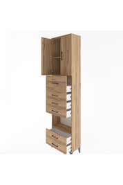Arges Dolap 3 Raflı 6 Çekmeceli 2 Kapaklı 60x30x243 - S32M046V9A