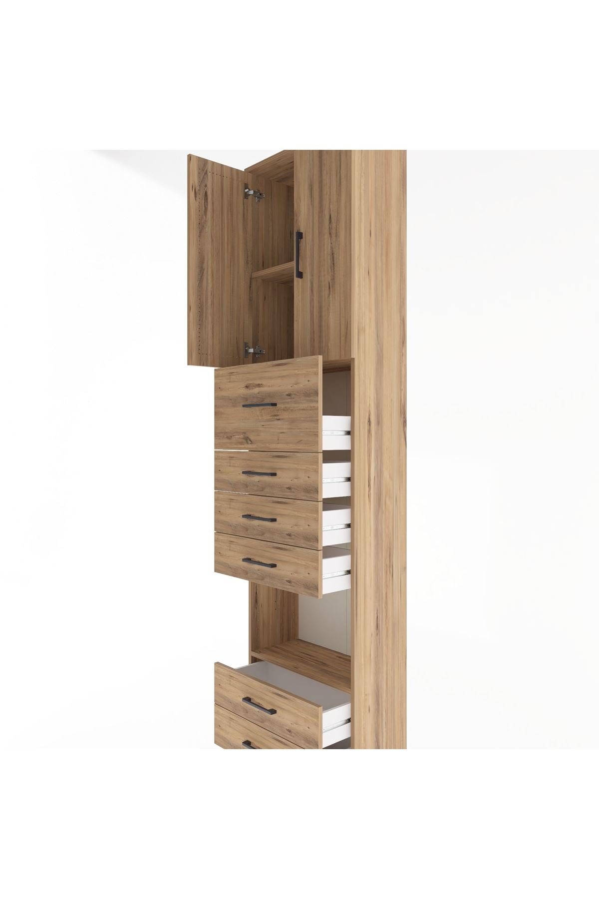 Arges Dolap 3 Raflı 6 Çekmeceli 2 Kapaklı 60x30x243 - S32M046V9A