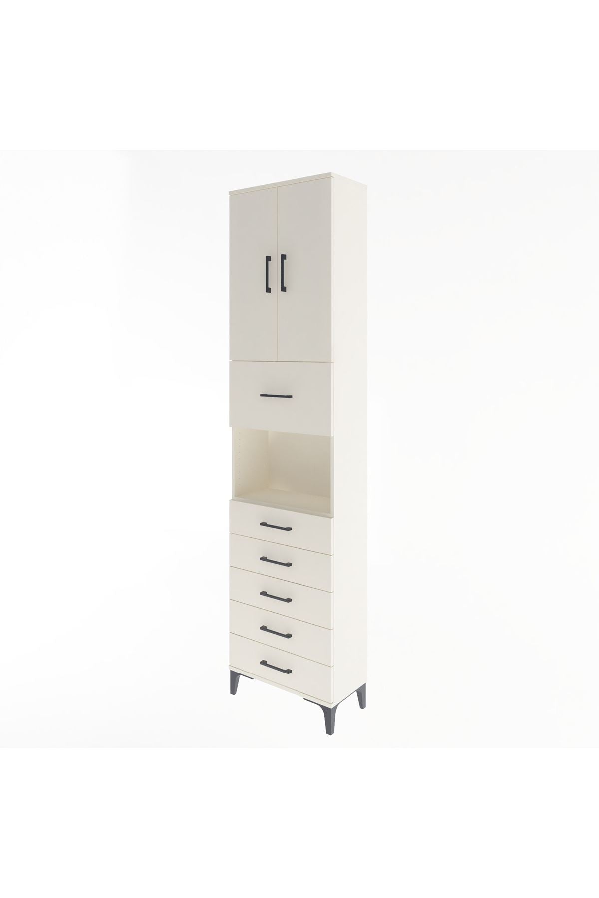 Arges Dolap 3 Raflı 6 Çekmeceli 2 Kapaklı 60x30x243 - S32M047V1A