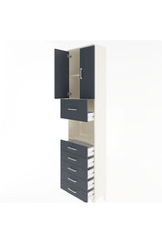 Arges Dolap 3 Raflı 6 Çekmeceli 2 Kapaklı 60x30x243 - S32M047V2A