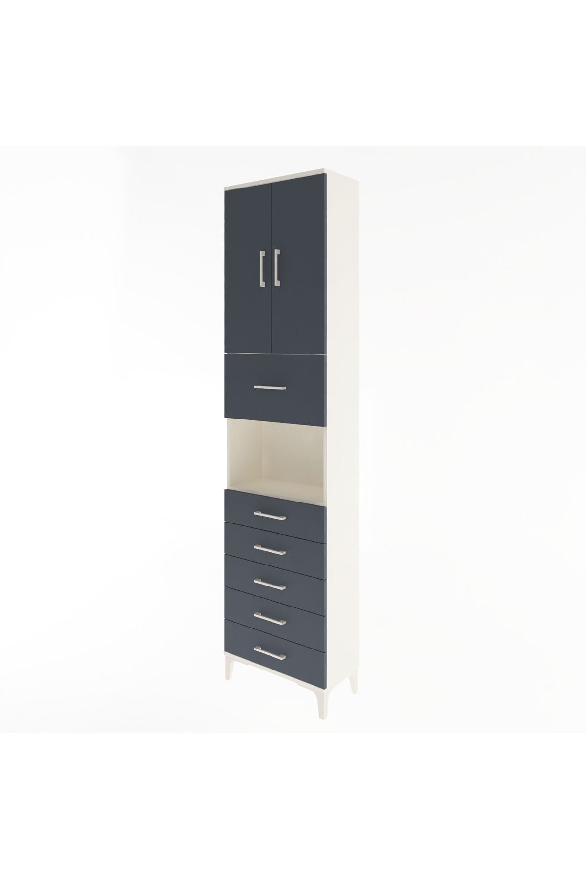 Arges Dolap 3 Raflı 6 Çekmeceli 2 Kapaklı 60x30x243 - S32M047V2A