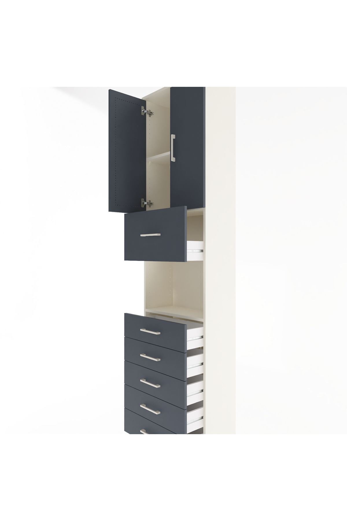 Arges Dolap 3 Raflı 6 Çekmeceli 2 Kapaklı 60x30x243 - S32M047V2A
