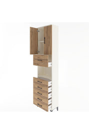 Arges Dolap 3 Raflı 6 Çekmeceli 2 Kapaklı 60x30x243 - S32M047V3A