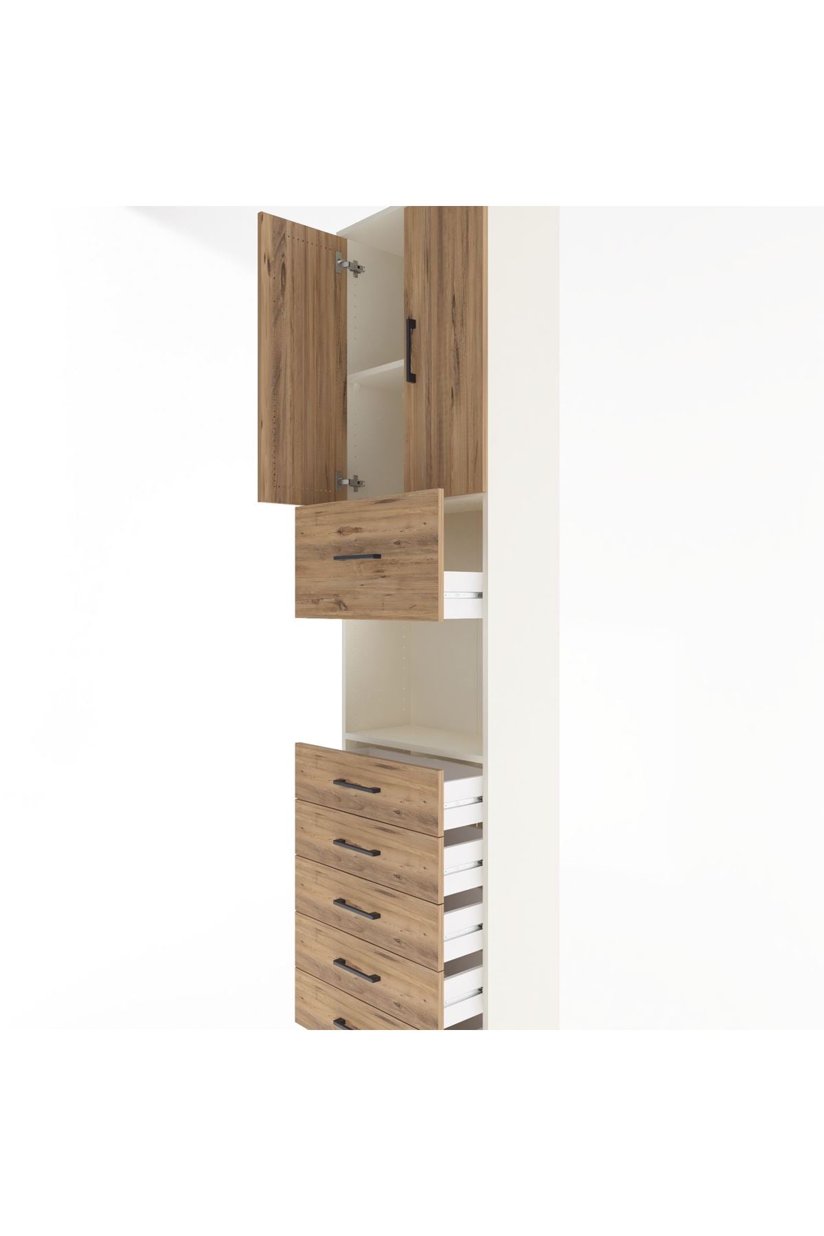 Arges Dolap 3 Raflı 6 Çekmeceli 2 Kapaklı 60x30x243 - S32M047V3A