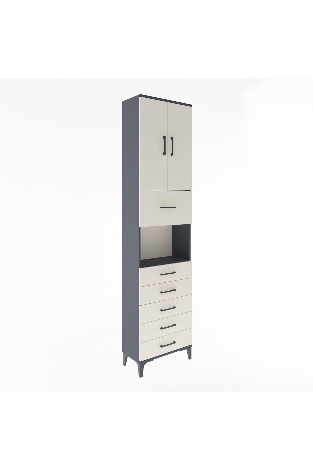 Arges Dolap 3 Raflı 6 Çekmeceli 2 Kapaklı 60x30x243 - S32M047V4A