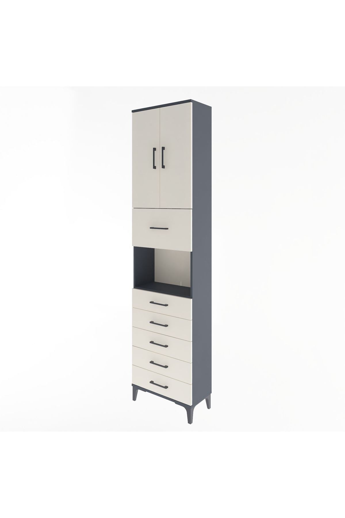 Arges Dolap 3 Raflı 6 Çekmeceli 2 Kapaklı 60x30x243 - S32M047V4A