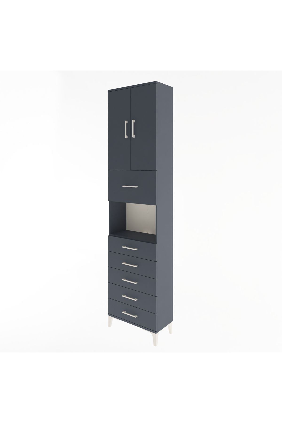Arges Dolap 3 Raflı 6 Çekmeceli 2 Kapaklı 60x30x243 - S32M047V5A