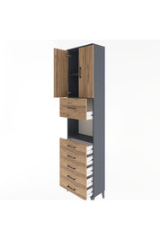Arges Dolap 3 Raflı 6 Çekmeceli 2 Kapaklı 60x30x243 - S32M047V6A