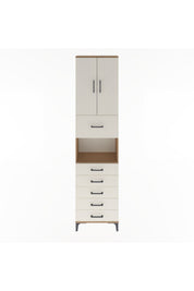 Arges Dolap 3 Raflı 6 Çekmeceli 2 Kapaklı 60x30x243 - S32M047V7A