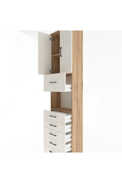 Arges Dolap 3 Raflı 6 Çekmeceli 2 Kapaklı 60x30x243 - S32M047V7A