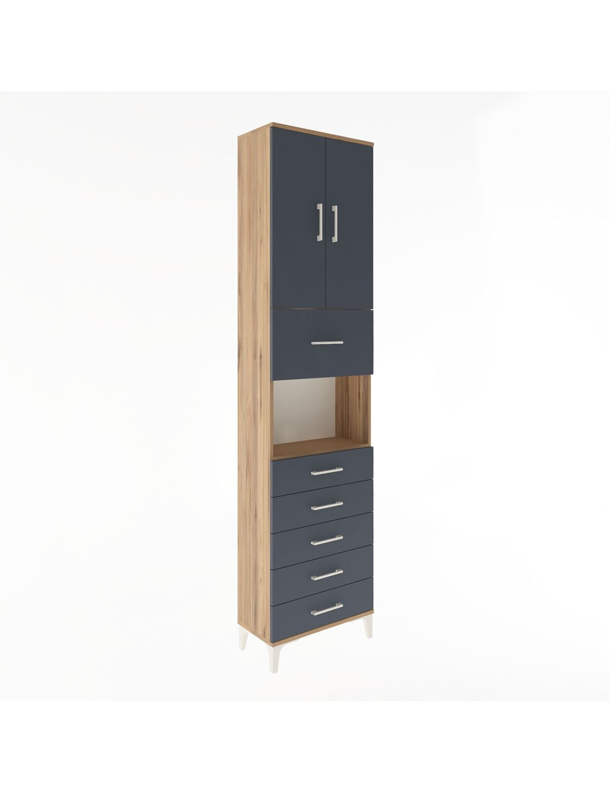 Arges Dolap 3 Raflı 6 Çekmeceli 2 Kapaklı 60x30x243 - S32M047V8A